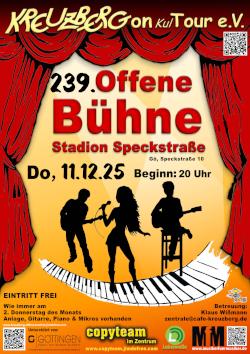 239. Offene Bühne *live* im Stadion an der Speckstraße (Veranstaltung des Kreuzberg on KulTour e.V.)